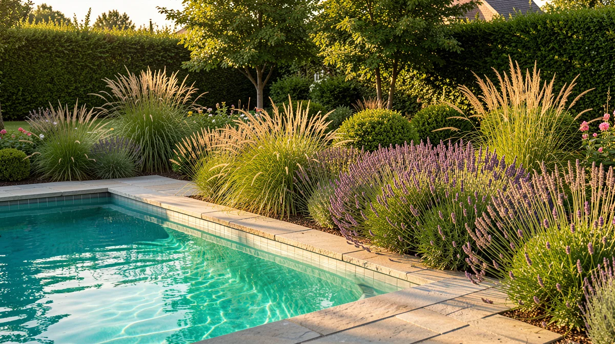 Bepflanzung um den Pool: Arten, Abstand, Pflege