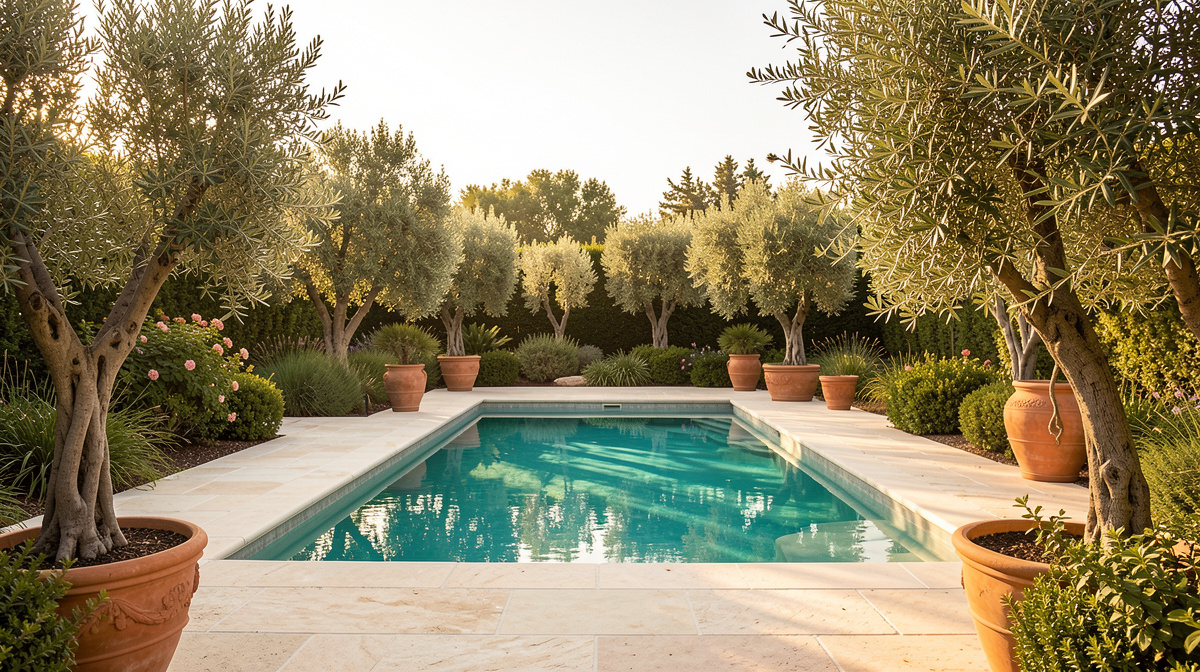 Mediterranes Pooldesign: Stil, Pflanzen, Materialien