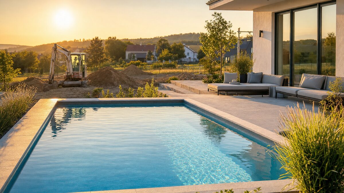 Symbolfoto: Pool beim Hausbau mitplanen: Synergien nutzen, Fehler vermeiden