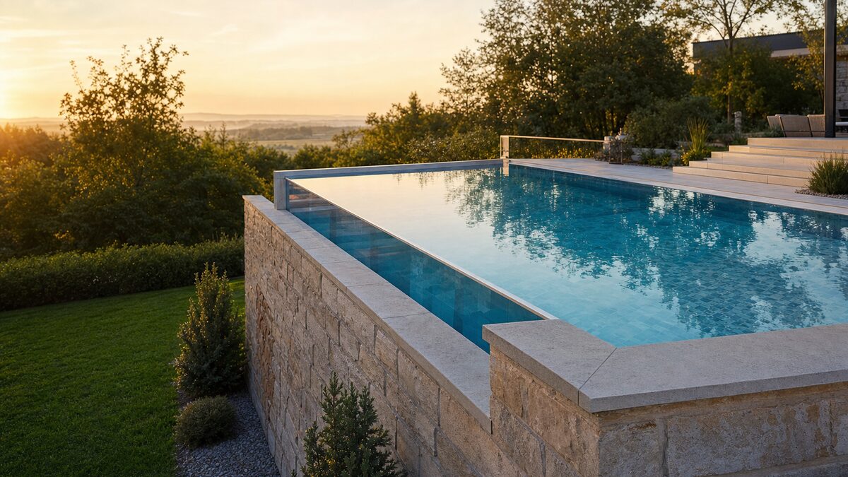 Symbolfoto: Pool in Hanglage: Machbarkeit, Statik und Kosten